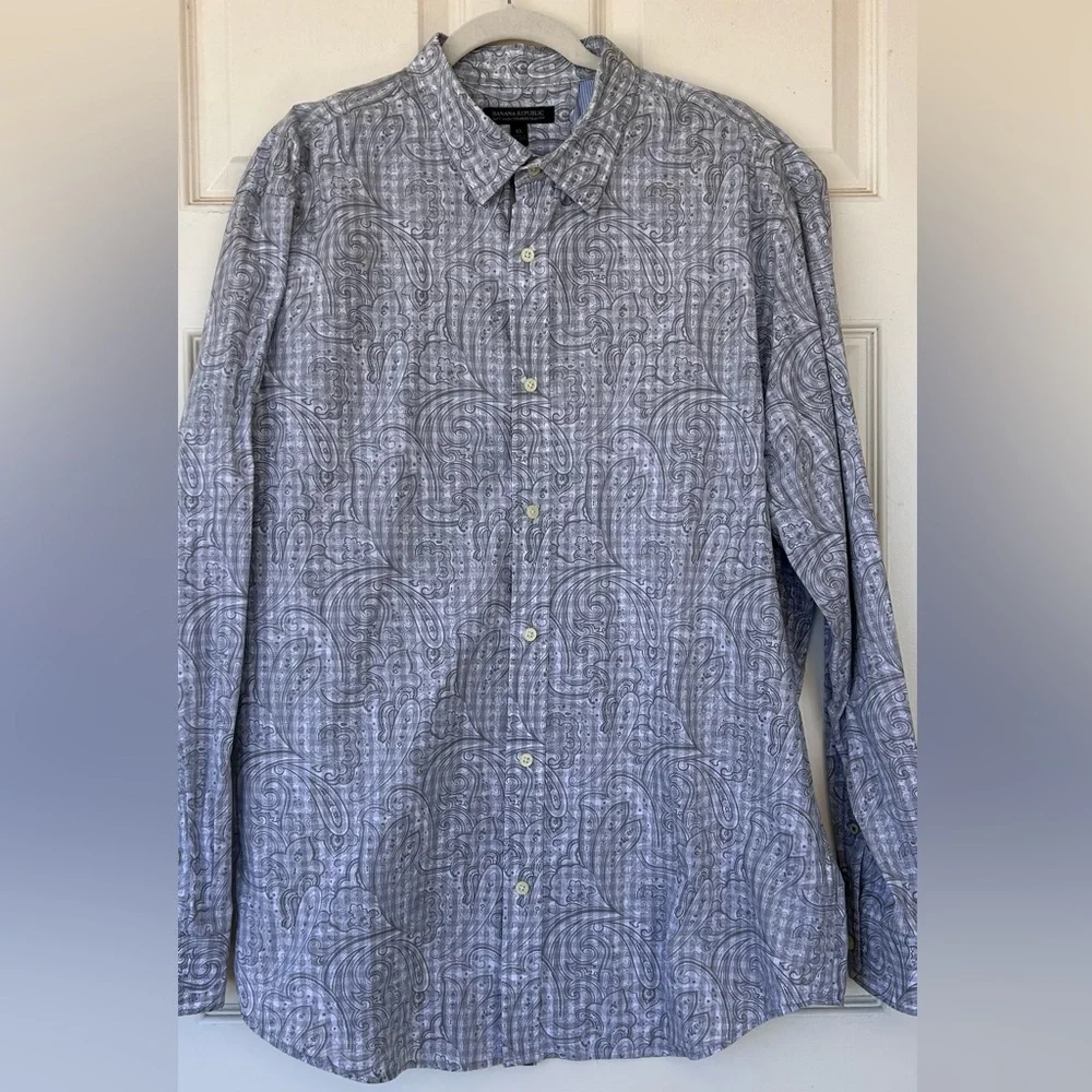 Banana Republic Men’s‎ Paisley Button Down Tailored Slim Fit Size XL